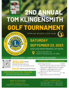 @nd Annuasl Golf Tournament September 23rd